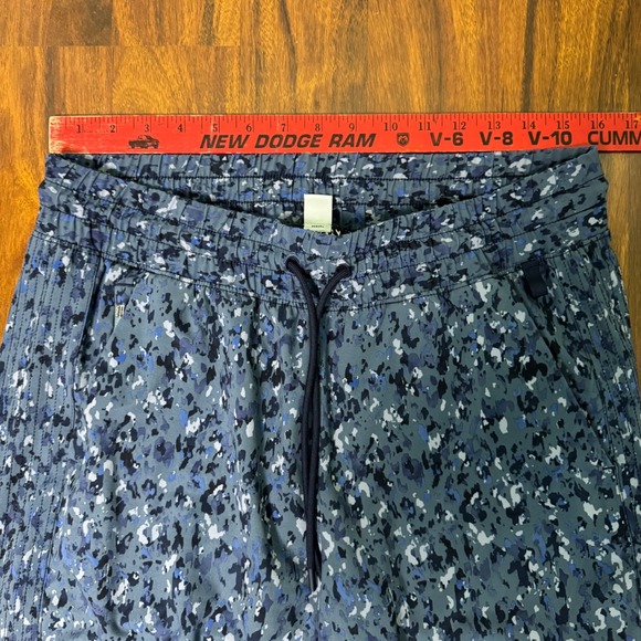 Athleta Avenue Wide Leg Crop Pants Blue Zip Pockets Drawstring Women's Size 12 - Picture 5 of 8